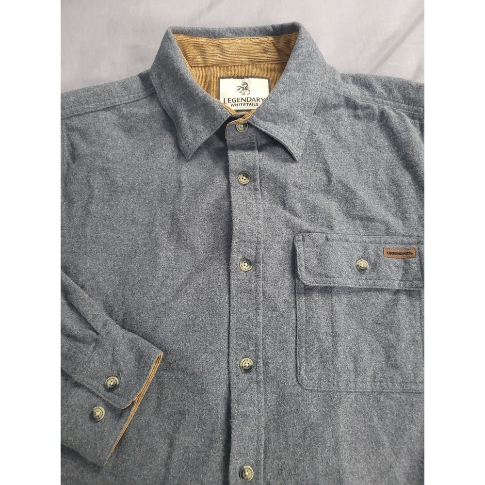 LEGENDARY WHITETAILS Classic Gray Men's Heavy Shirt Medium MD Flannelly